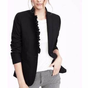 Banana Republic Black Ruffle Lapel Wool Blazer